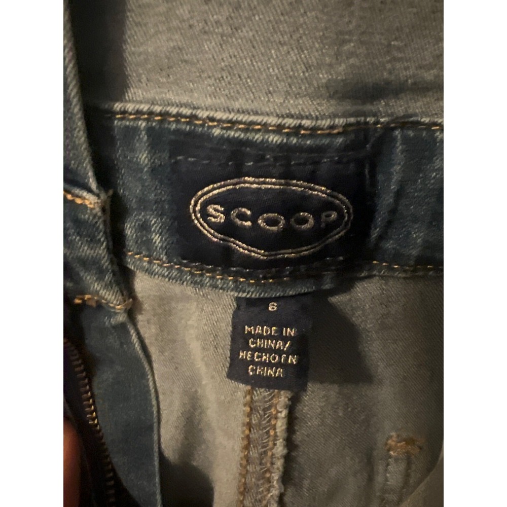 Scoop Women's Stretch Denim Jumpsuit – Size 8, Cropped, Drawstring Waist - Picture 7 of 15